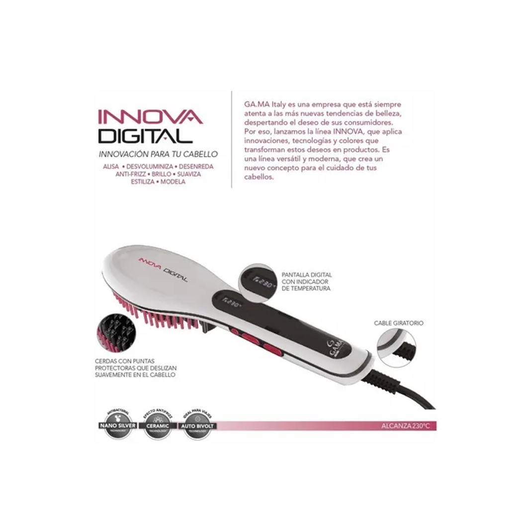 CEPILLO ALISADOR PARA EL CABELLO 220V GAMA INNOVA DIGITAL 47W - 5
