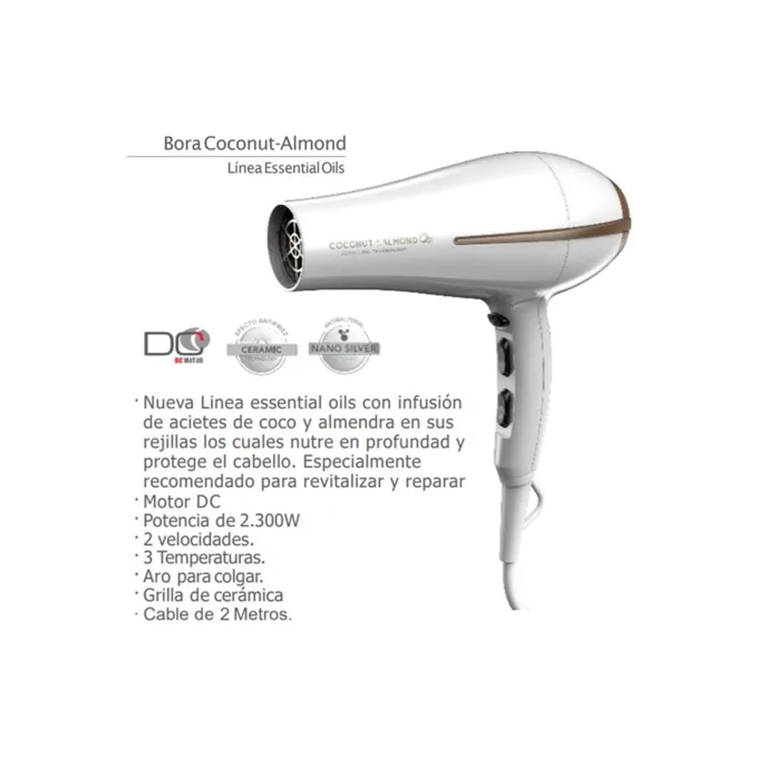 SECADOR DE CABELLO COCONUT ST GAMA 2 VELOCIDADES 2300W - 3