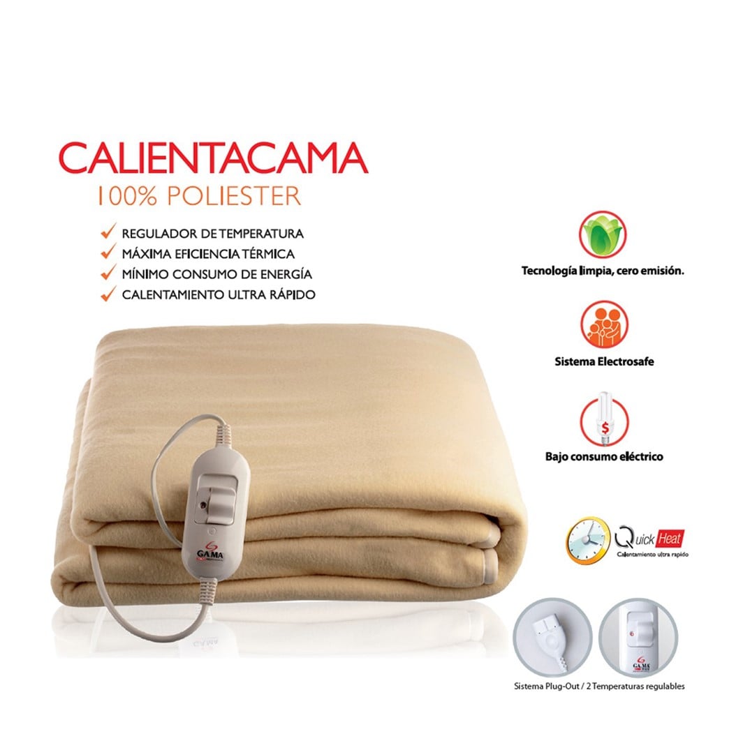 COBERTOR ELECTRICO CALIENTACAMA INDIVIDUAL 1 PLAZA 150X80 CM - 3