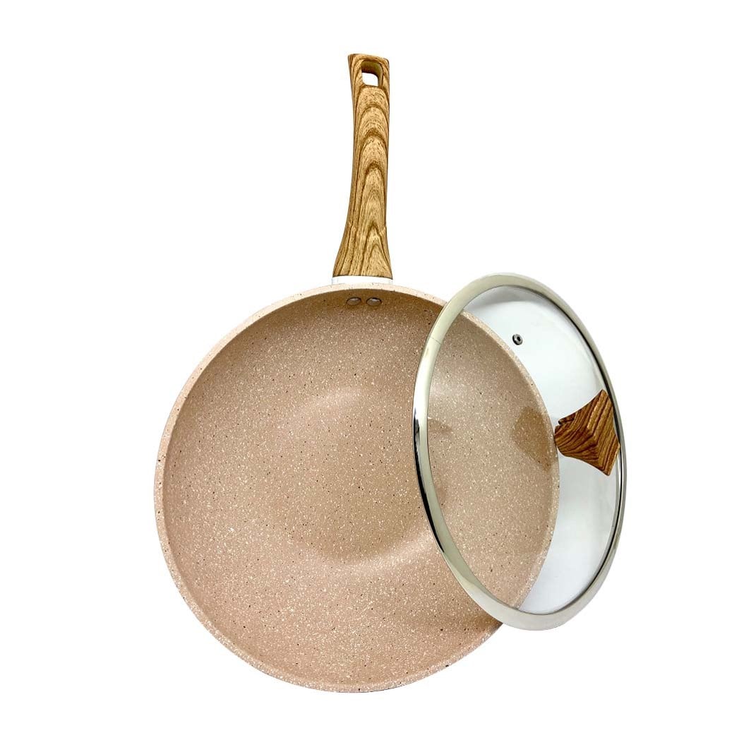 WOK CON TAPA OAK STONE 30CM ANTIADHERENTE - 2