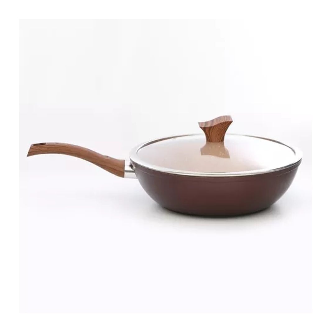 WOK CON TAPA OAK STONE 30CM ANTIADHERENTE - 3