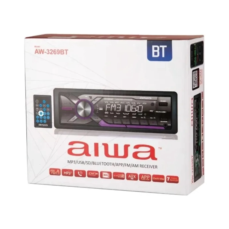 RADIO PARA AUTO AIWA MP3 USB BLUETOOTH - 4