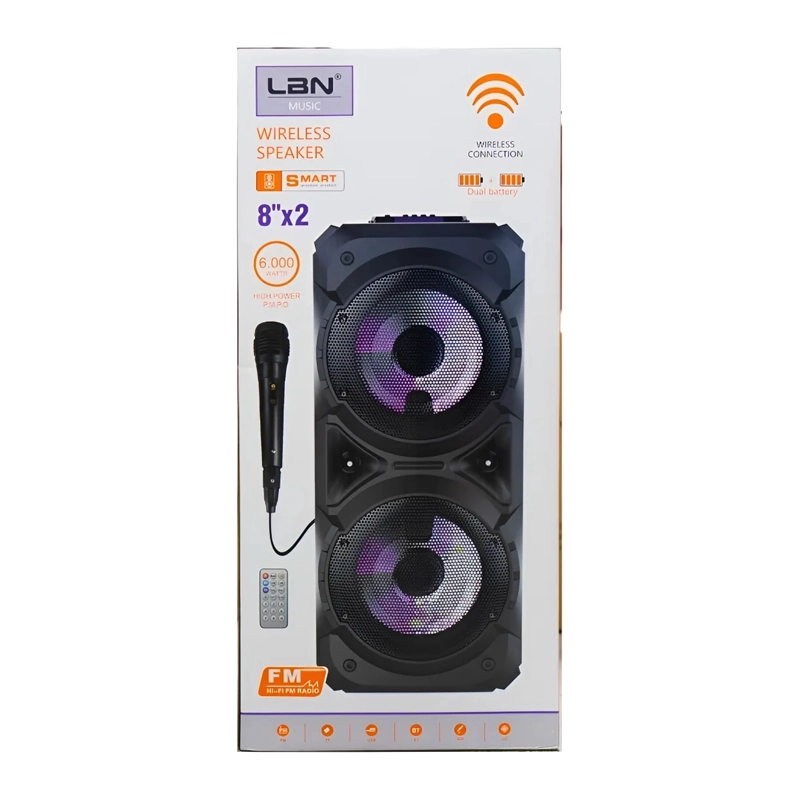 ALTAVOZ PORTATIL BLUETOOTH KARAOKE MICROFONO INALAMBRICO LBN - 1