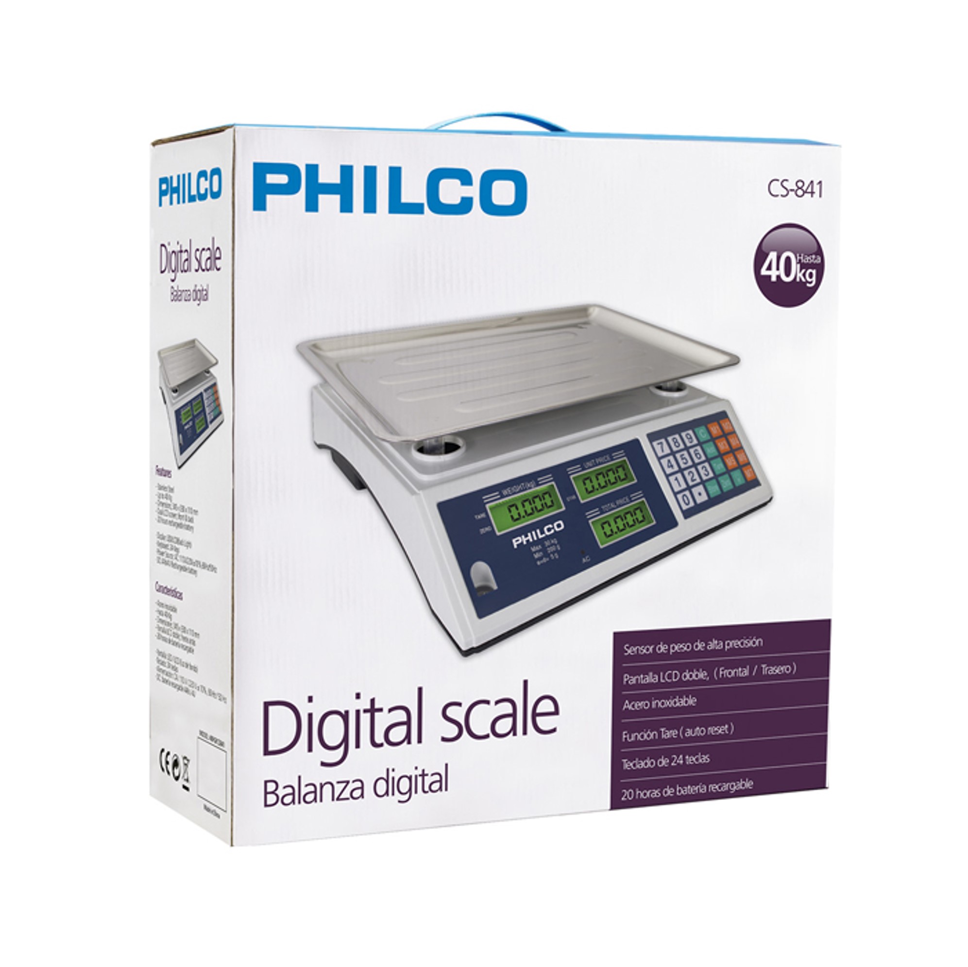BALANZA DIGITAL PHILCO 40 KG RECARGABLE - 2