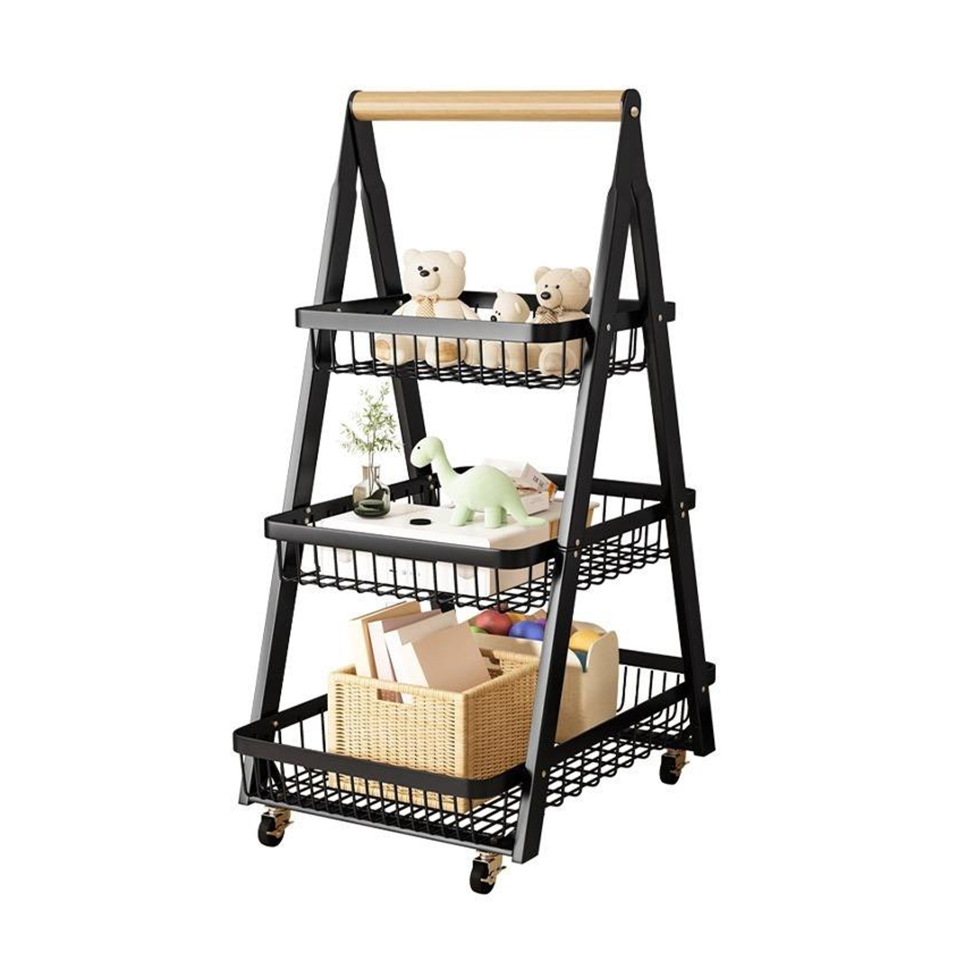 RACK CARRITO ORGANIZADOR DE 3 NIVELES CON RUEDAS ORGANIZADOR - 1