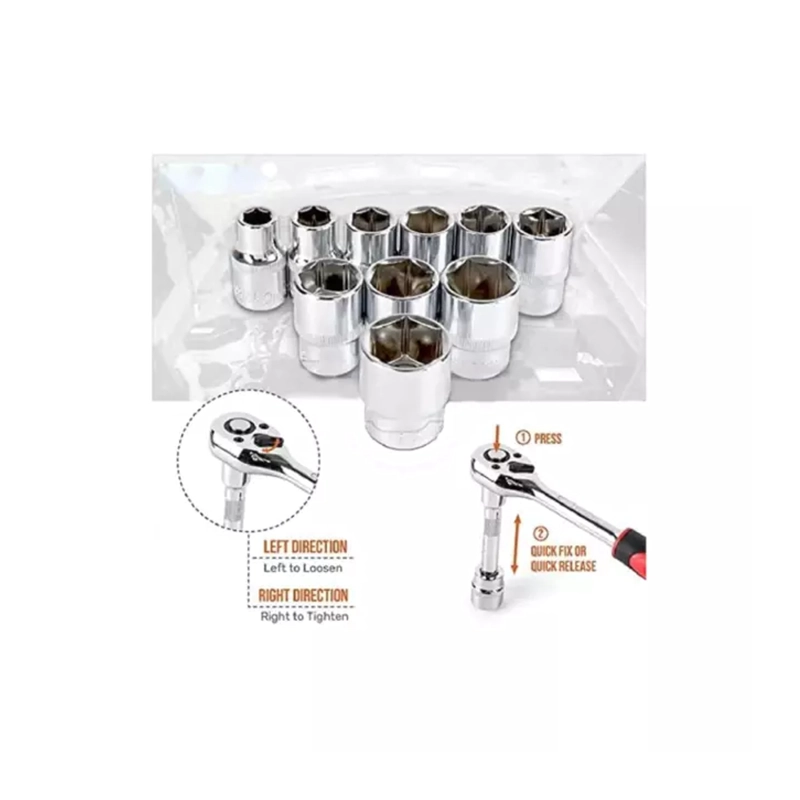 JUEGO DE DADOS 12 EN 1 CON LLAVE PROFESIONAL - 5
