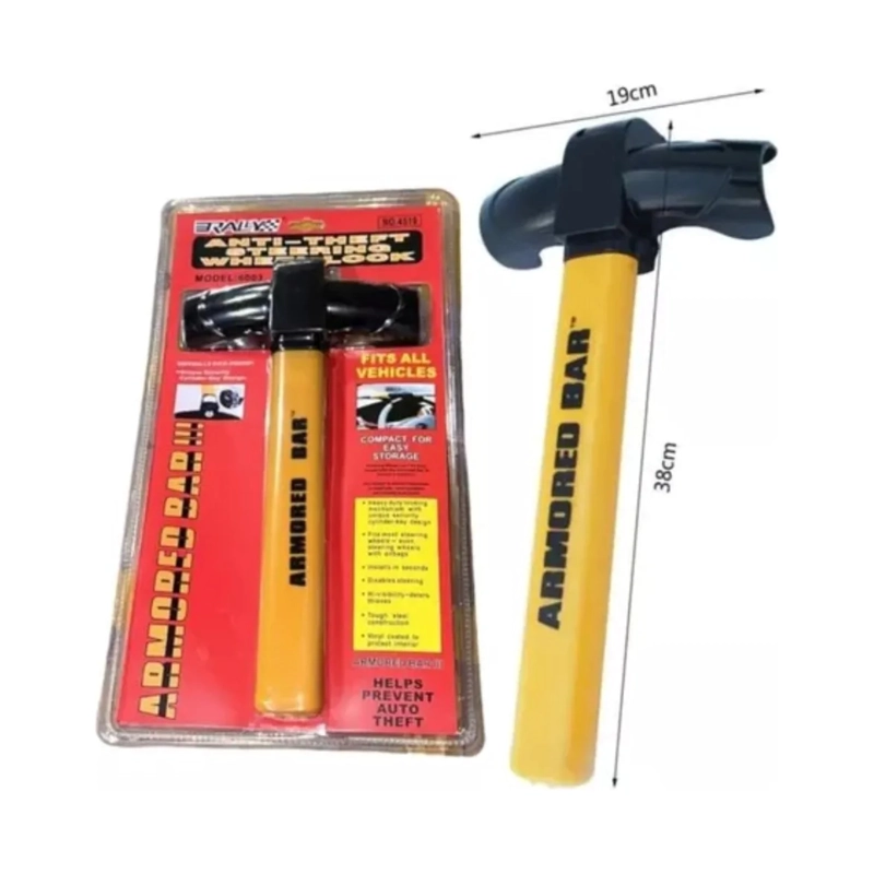 TRANCA VOLANTE PARA AUTO ANTIRROBO SEGURIDAD CON LLAVE - 6