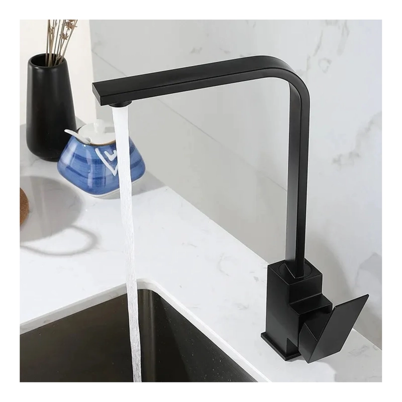 LLAVE DE LAVAPLATOS COCINA MONOMANDO GIRATORIO NEGRO MATE - 5
