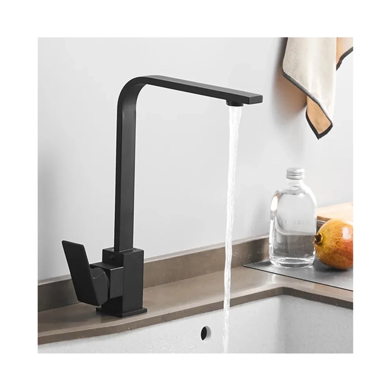 LLAVE DE LAVAPLATOS COCINA MONOMANDO GIRATORIO NEGRO MATE - 6