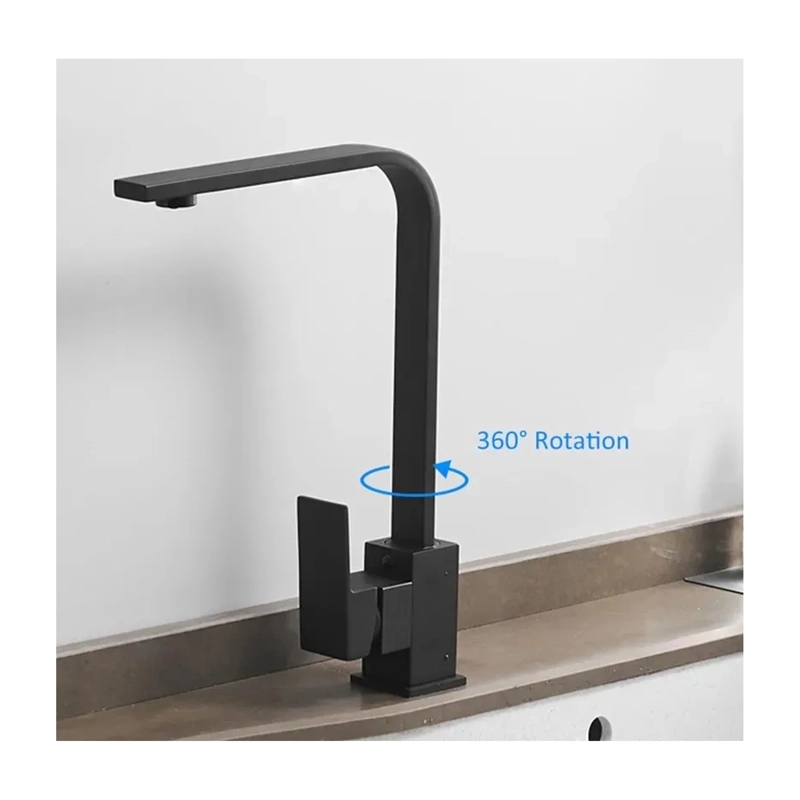 LLAVE DE LAVAPLATOS COCINA MONOMANDO GIRATORIO NEGRO MATE - 7