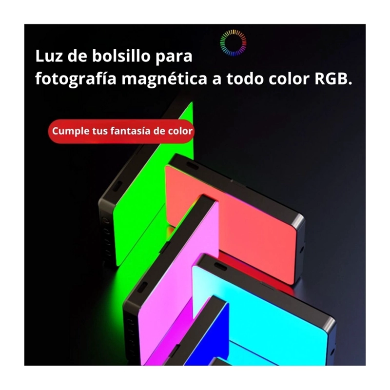 PANEL DE LUZ LED PORTATIL COLORES RGB AJUSTABLE PARA FOTOS Y VIDEOS - 5