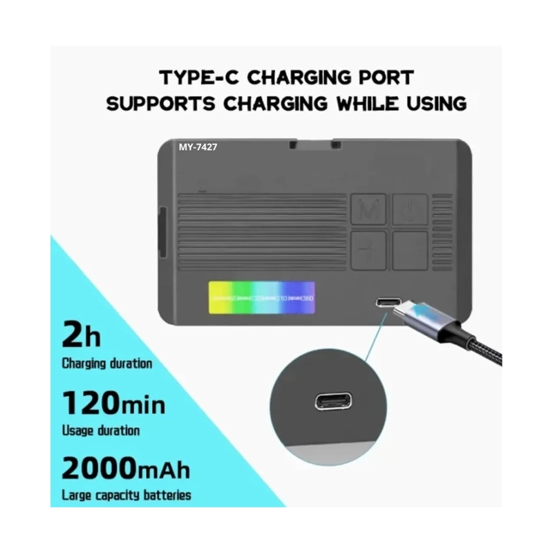 LUZ PORTATIL PANEL AJUSTABLE RGB PARA FOTOGRAFIAS Y VIDEOS - 3