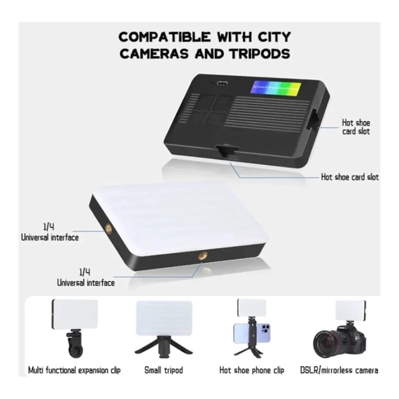 LUZ PORTATIL PANEL AJUSTABLE RGB PARA FOTOGRAFIAS Y VIDEOS - 6