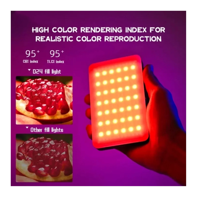 LUZ PORTATIL PANEL AJUSTABLE RGB PARA FOTOGRAFIAS Y VIDEOS - 7