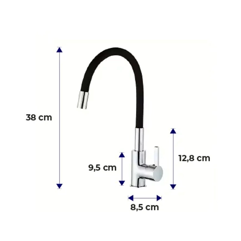 GRIFO FLEXIBLE MONOMANDO PARA LAVAPLATOS COCINA - 5