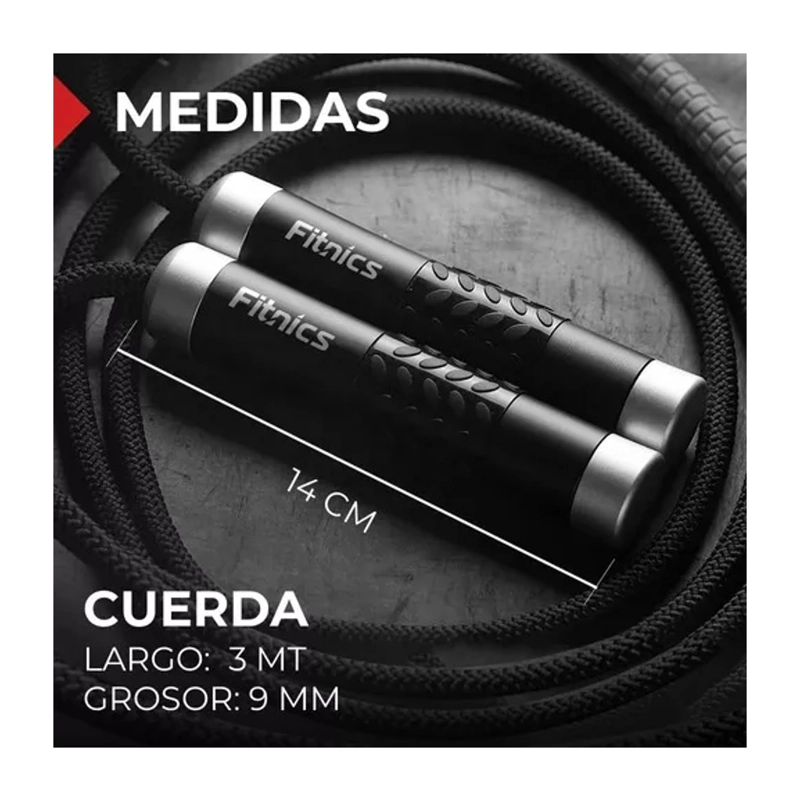 CUERDA PARA SALTAR CON PESO AJUSTABLE FITNICS PRO CROSSFIT - 2