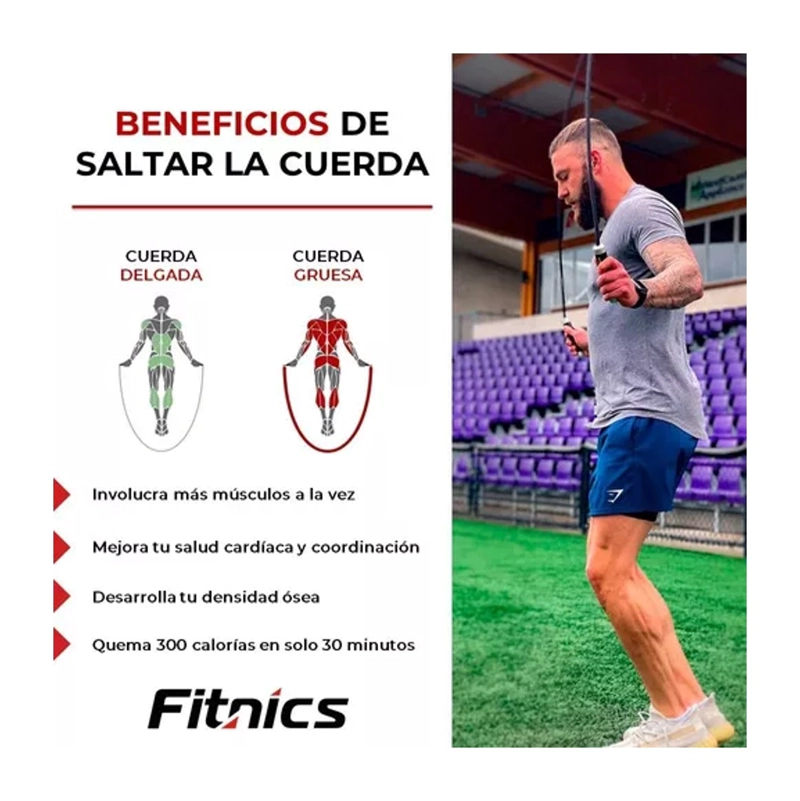 CUERDA PARA SALTAR CON PESO AJUSTABLE FITNICS PRO CROSSFIT - 5