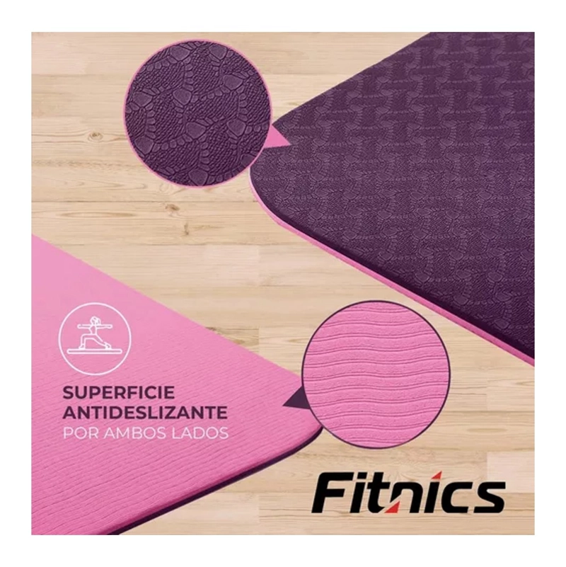 MAT YOGA COLCHONETA ECO 6MM DOBLE COLOR GUIAS BOLSO CORREA - 3