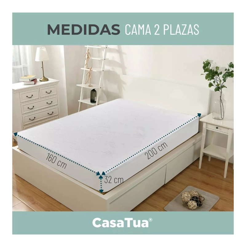 CUBRE COLCHON PROTECTOR IMPERMEABLE BAMBU 2 PLAZAS - 4