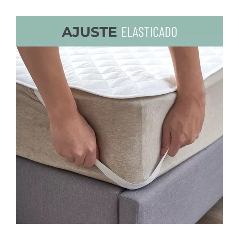 CUBRE COLCHON PROTECTOR IMPERMEABLE KING BLANCO - 4