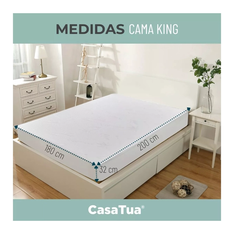 CUBRE COLCHON PROTECTOR IMPERMEABLE BAMBU KING - 2