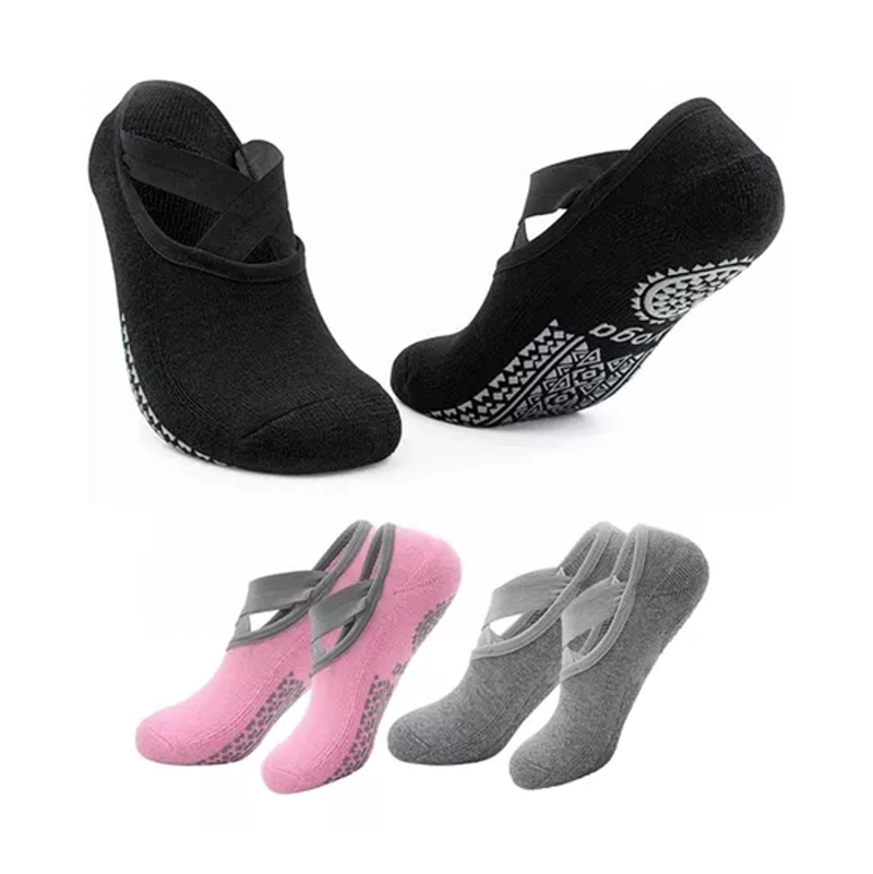 CALCETINES ANTIDESLIZANTES YOGA PILATES FITNICS SET 3 PARES - 1