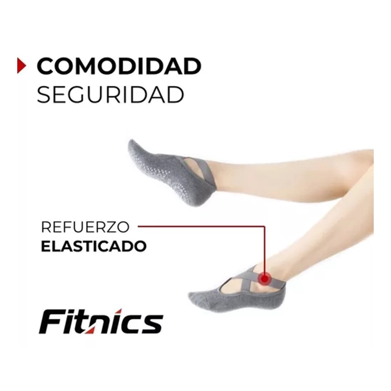 CALCETINES ANTIDESLIZANTES YOGA PILATES FITNICS SET 3 PARES - 6