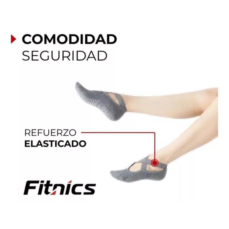 CALCETINES ANTIDESLIZANTES YOGA PILATES FITNICS SET 3 PARES - 2
