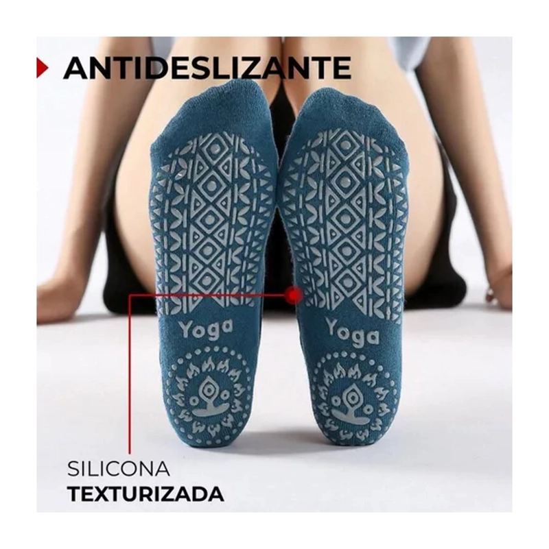 CALCETINES ANTIDESLIZANTES YOGA PILATES FITNICS SET 3 PARES - 5