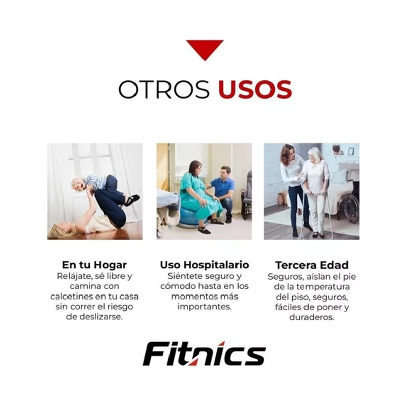 CALCETINES ANTIDESLIZANTES YOGA PILATES FITNICS SET 3 PARES - 6
