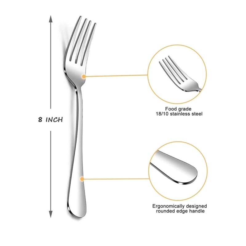 JUEGO DE 6 TENEDORES DE MESA DE ACERO INOXIDABLE - 2