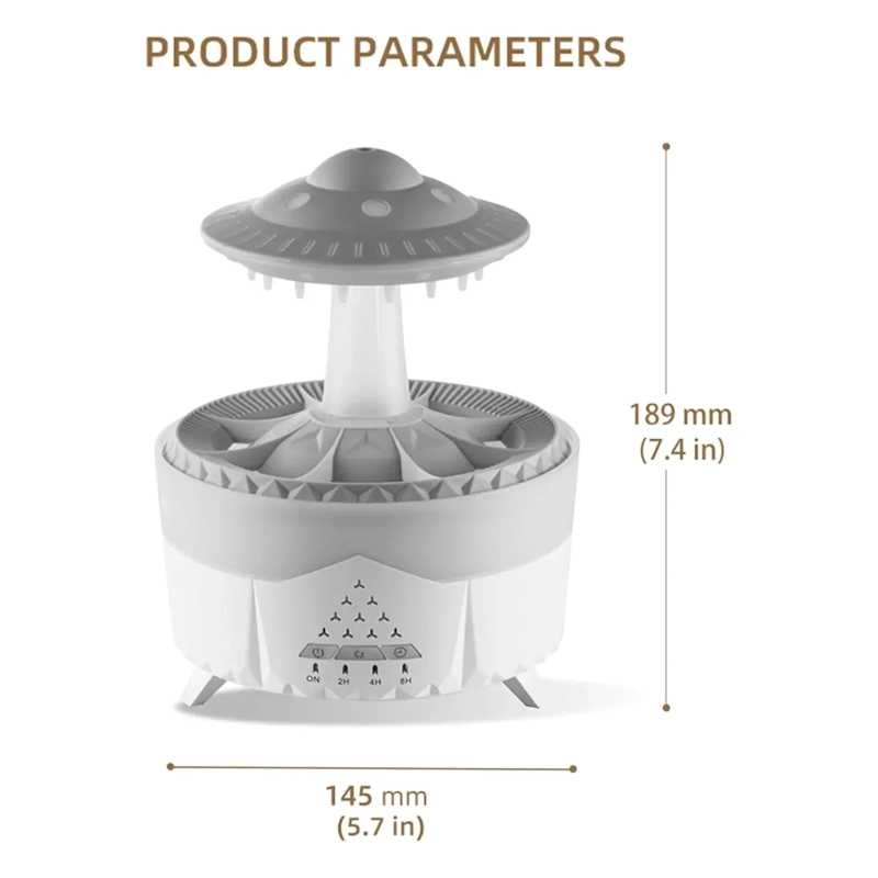 HUMIDIFICADOR NUBE TIPO LLUVIA LUCES RGB CON CONTROL REMOTO - 5
