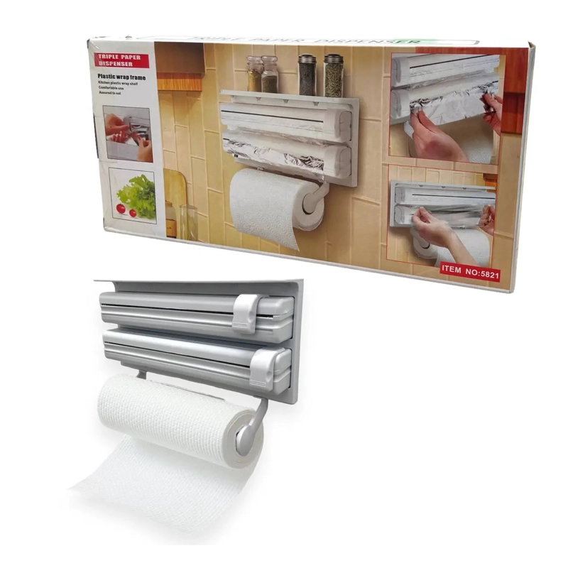 DISPENSADOR TRIPLE DE PAPEL PARA COCINA DESPACHADOR 3 EN 1 - 3