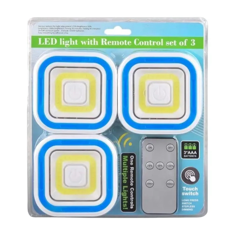 X3 PACK DE LUCES LED SET DE 3 LUCES CON CONTROL REMOTO TACTIL - 2