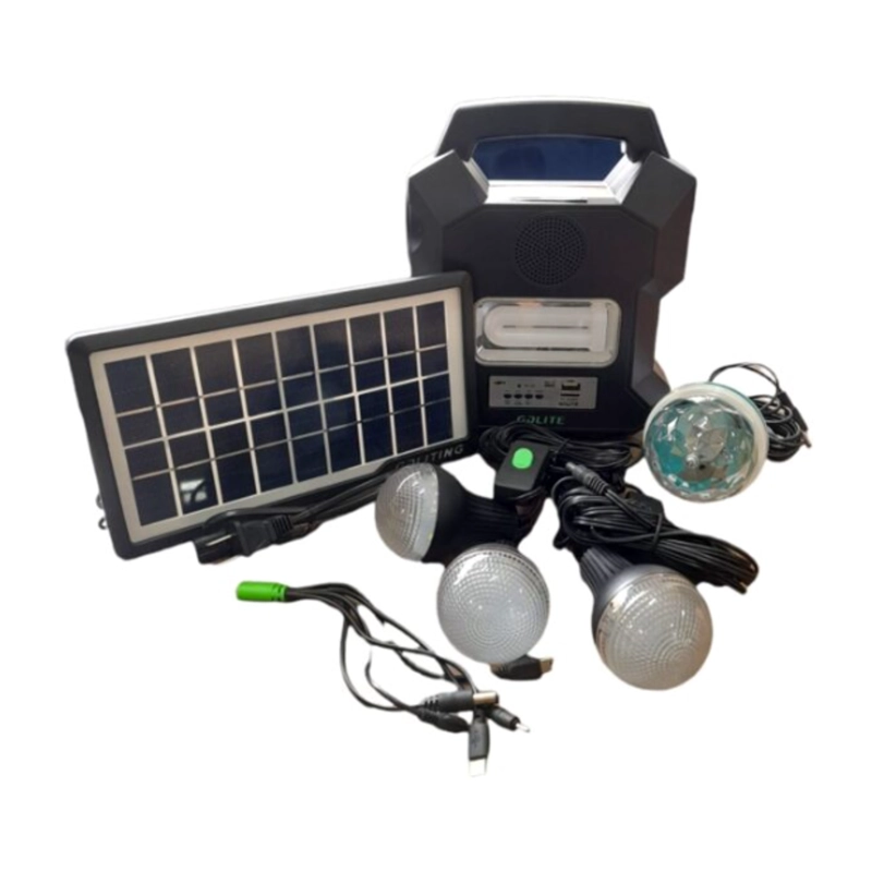 KIT SOLAR PORTATIL RECARGABLE CAMPING MP3 USB GD-1000A - 3