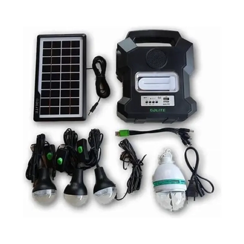 KIT SOLAR PORTATIL RECARGABLE CAMPING MP3 USB GD-1000A - 4