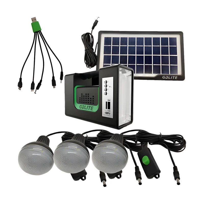 KIT EMERGENCIA LINTERNA CAMPING SOLAR MAS RADIO MP3 - 1