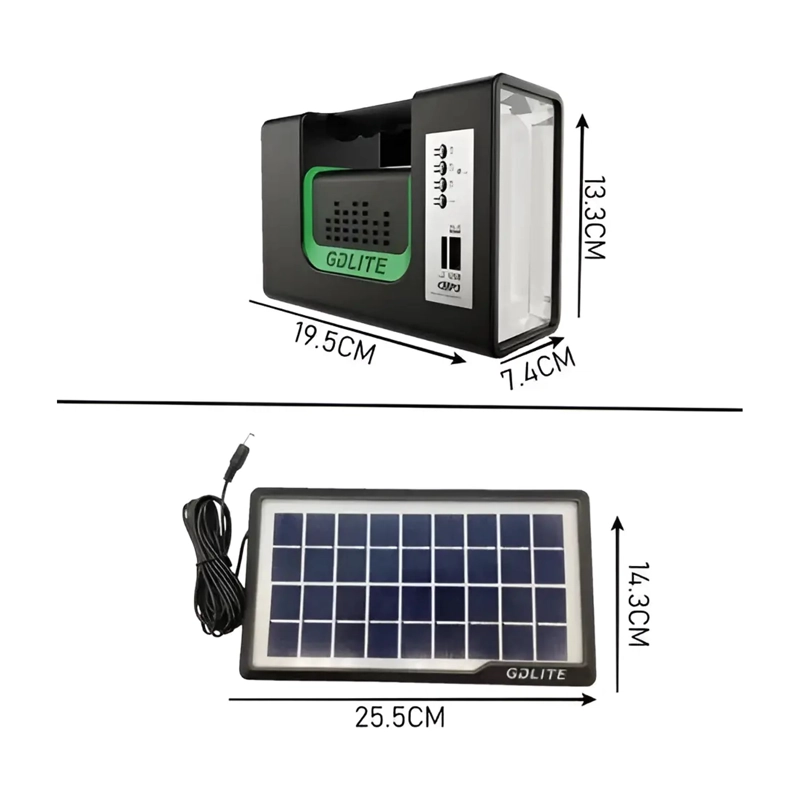 KIT EMERGENCIA LINTERNA CAMPING SOLAR MAS RADIO MP3 - 4