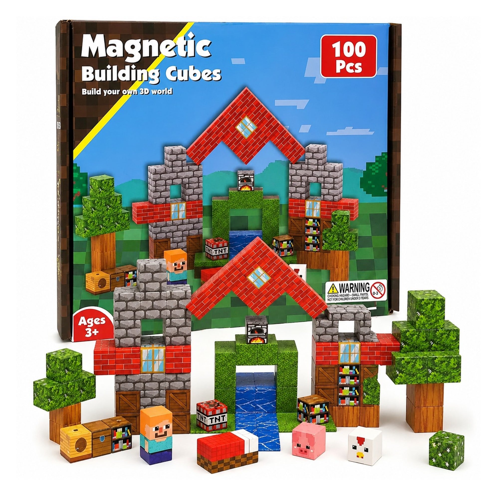 JUGUETE 100 BLOQUES MAGNE TICOS DE CONSTRUCCION PARA NIÑOS - 1