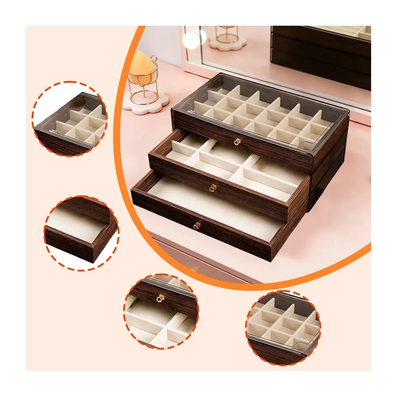JOYERO ESTUCHE JOYERIA CAJA ORGANIZADORA - 3