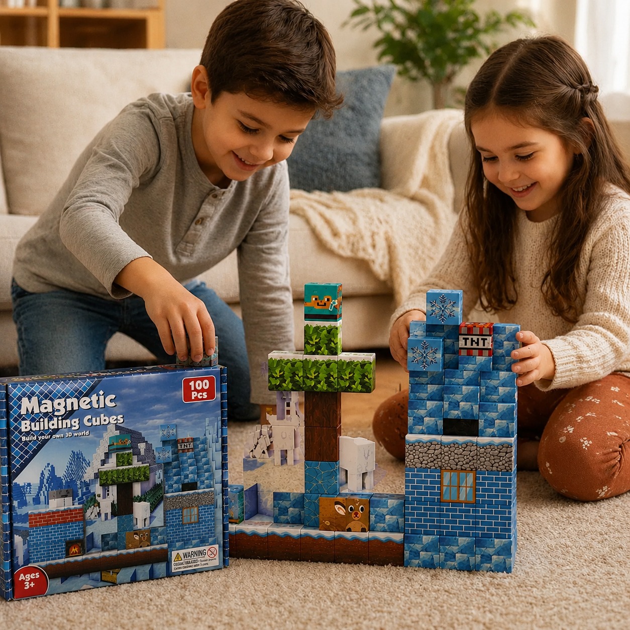 JUGUETE DIDACTICO BLOQUES DE CONSTRUCCION MAGNE TICOS PARA NIÑOS 100PCS - 4