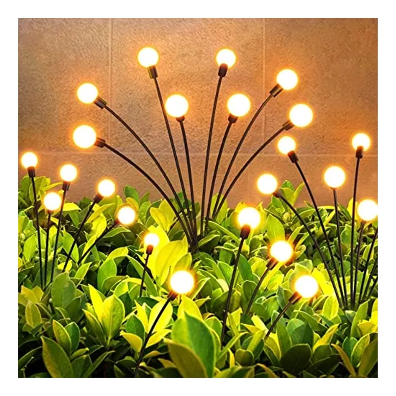 PACK X2 LUCES LED CARGA SOLAR PARA JARDIN ESTACAS LUCIERNAGAS - 7