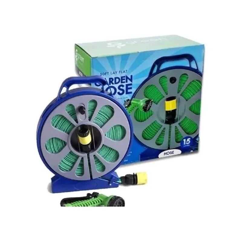 MANGUERA DE JARDIN RETRACTIL 15MTS CARRETE Y PULVERIZADOR 7 MODOS - 5