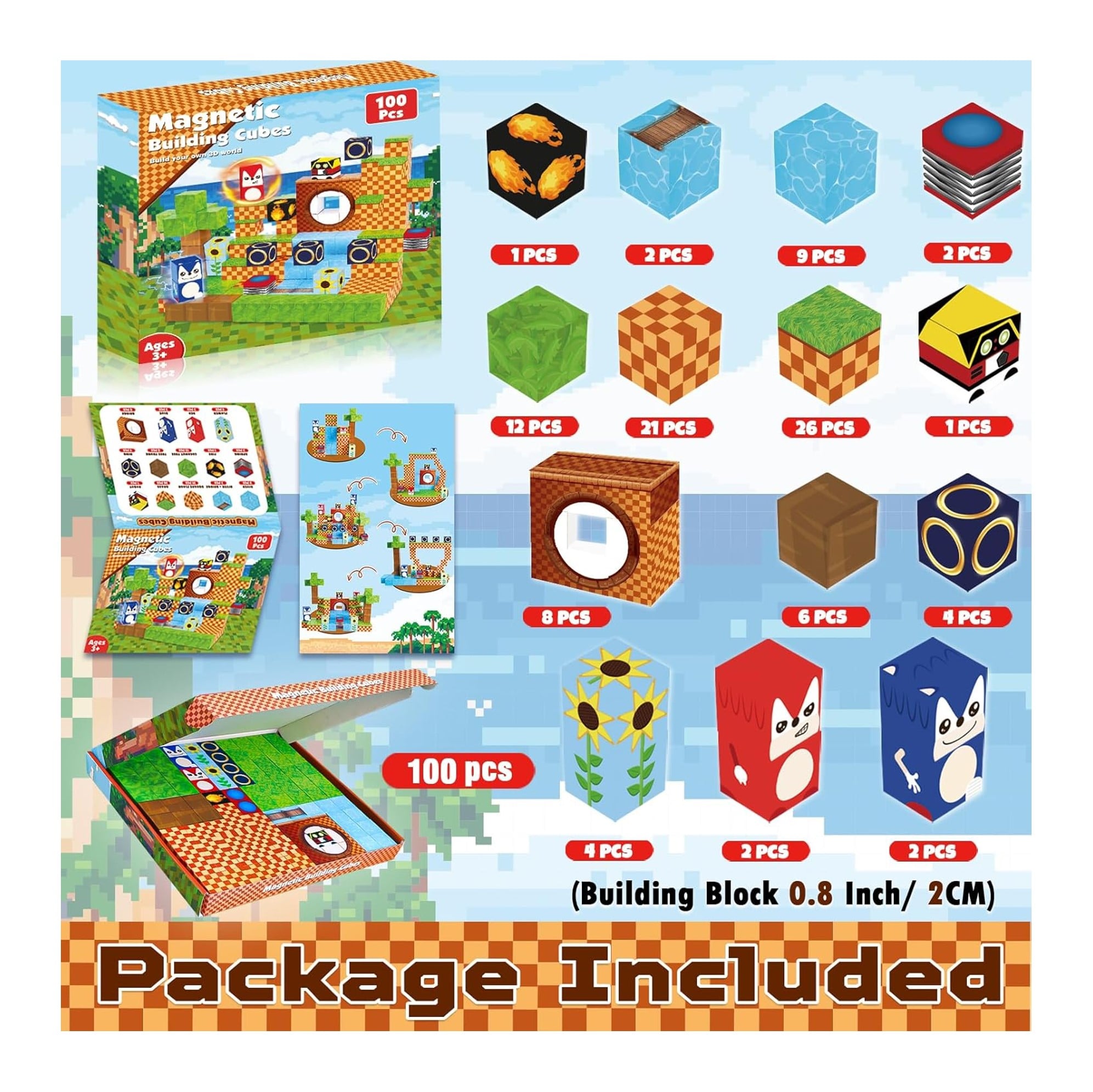 BLOQUES MAGNETICOS DE JUGUETE PARA NIÑOS 100PCS - 5