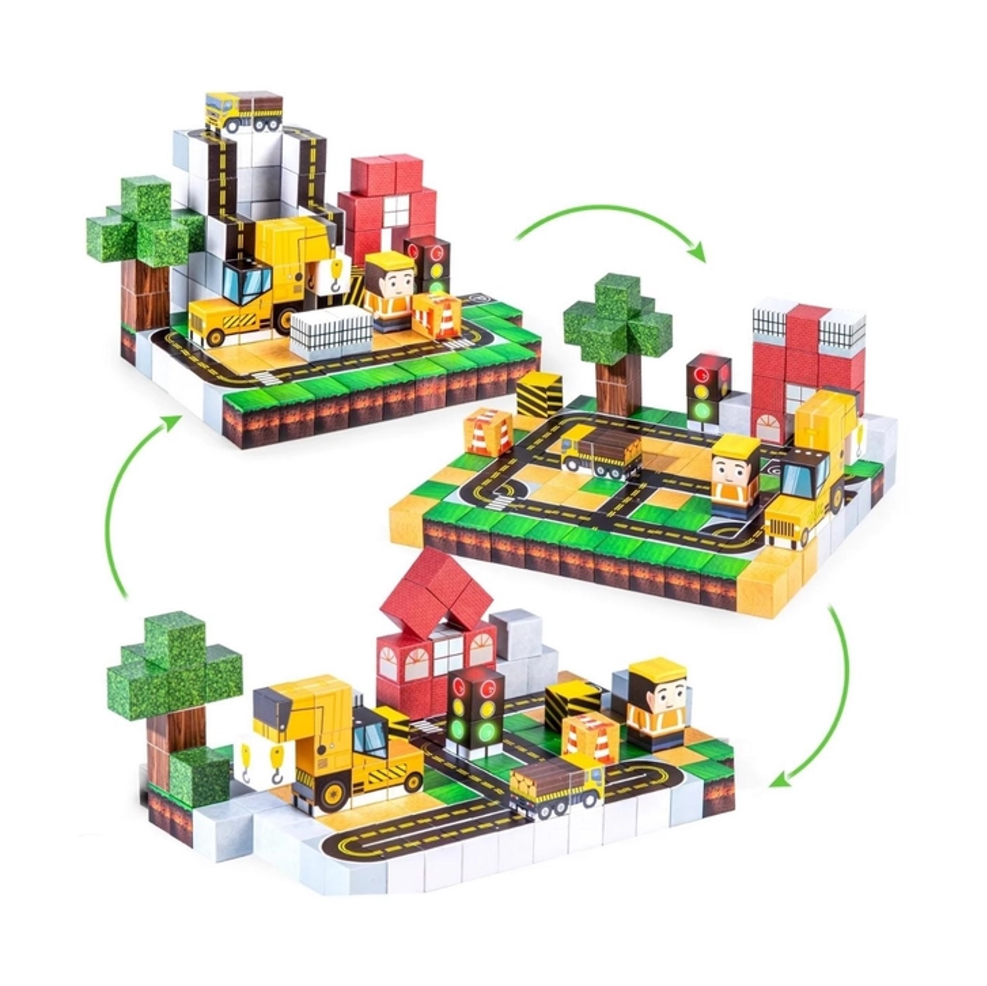 BLOQUES MAGNE TICOS DE CONSTRUCCION CIUDAD Y GRUA SET DIDACTICO 100 PIEZAS - 2