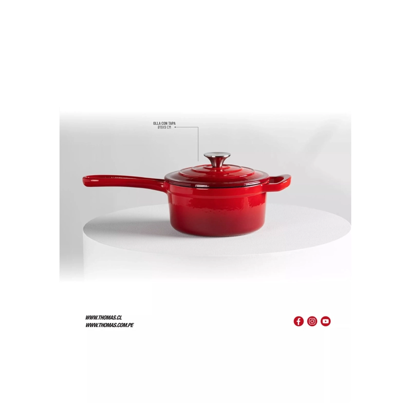 OLLA CON TAPA DE HIERRO FUNDIDO ANTIADHERENTE 19CM THOMAS - 3