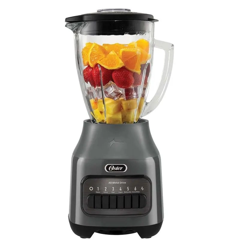 LICUADORA CON VASO DE VIDRIO 6 VELOCIDAD Y PULSO 800W OSTER - 1
