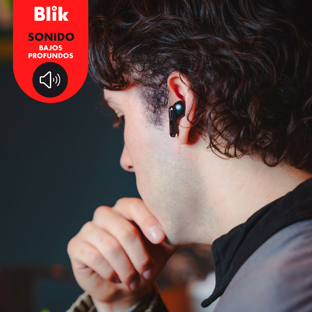 AUDIFONOS INALAMBRICOS BLIK AIR950 TWS BLUETOOTH 5.4 ALCANCE 15MTS ANC ENC BATERIA 40HRS USB-C IPX4 - 2