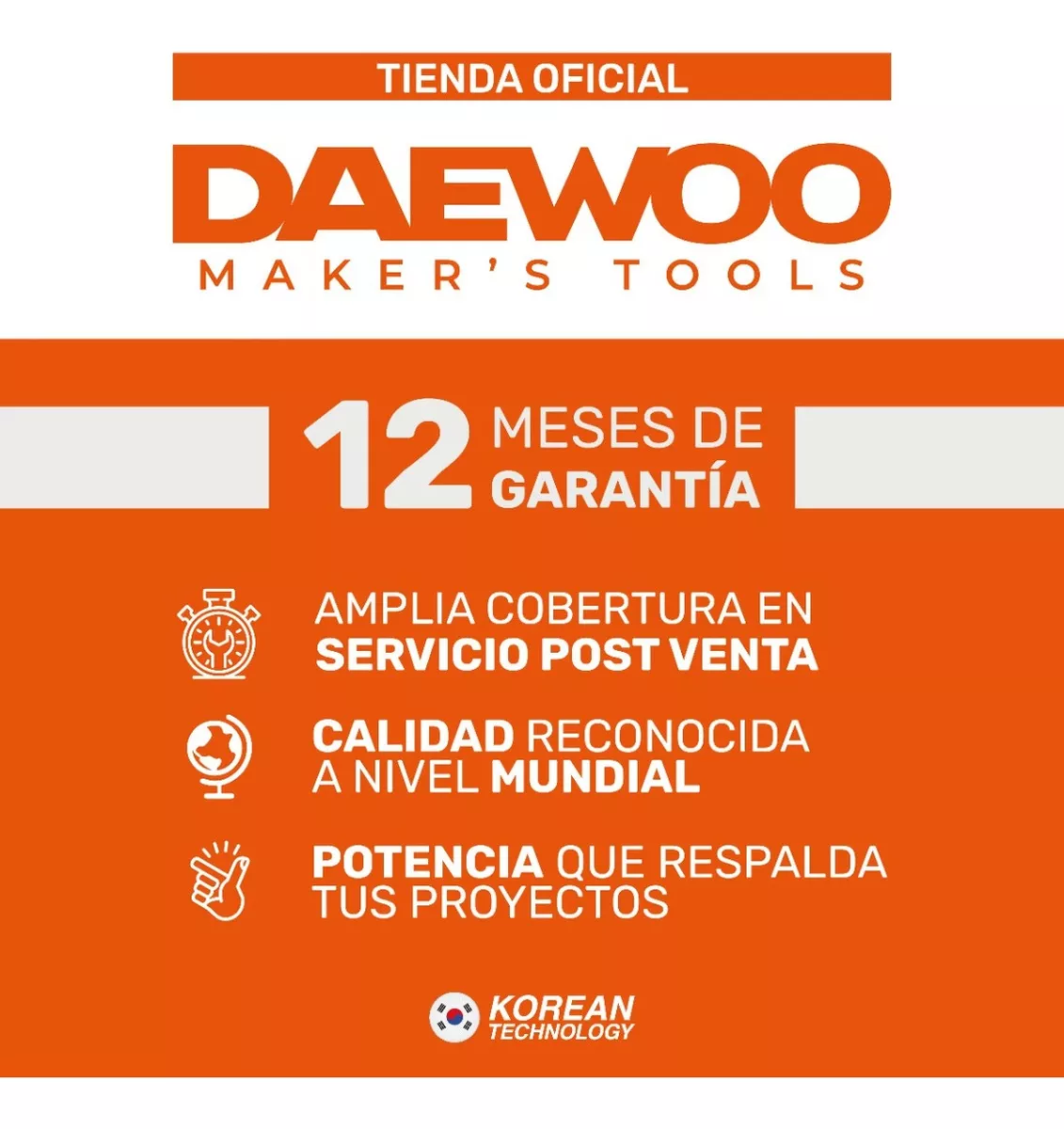 ASPIRADORA DE AUTO DAEWOO DAVC100 DE MANO 12 V CON EXTENSIÓN - 3