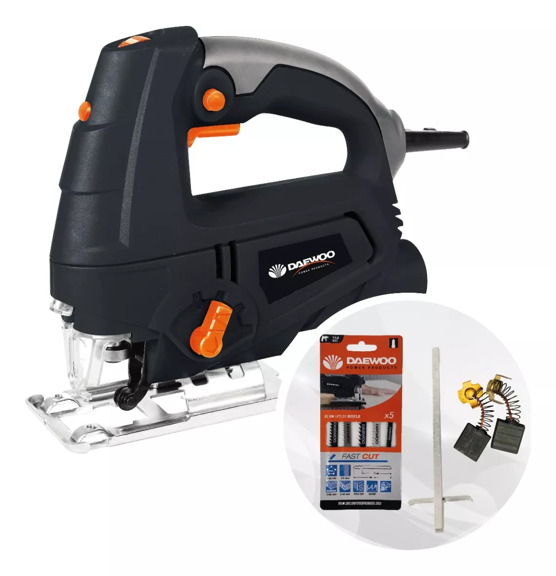 SIERRA CALADORA DAEWOO 710W METAL/MADERA DAJS710 + 5 SIERRAS - 1
